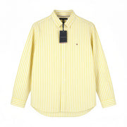TOMMY HILFIGER THFlex Poplin Bold Men Shirt XL Yellow Striped Button-Down Neck