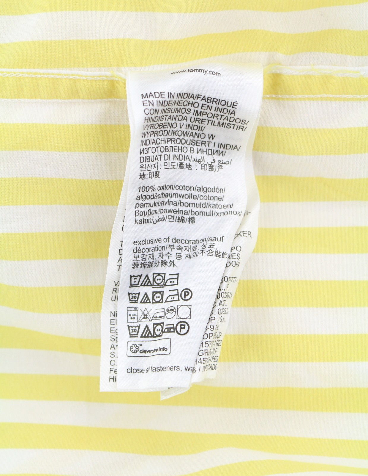 TOMMY HILFIGER THFlex Poplin Bold Men Shirt XL Yellow Striped Button-Down Neck