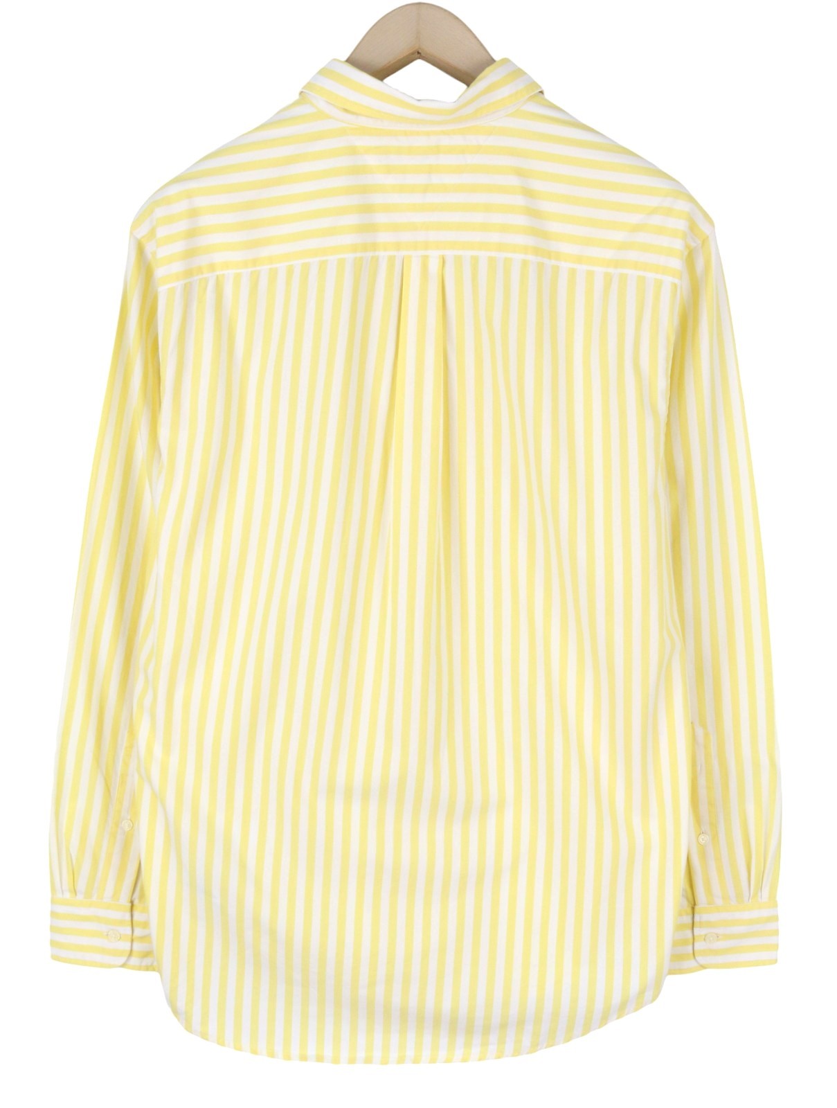 TOMMY HILFIGER THFlex Poplin Bold Men Shirt M Yellow Striped Button-Down Neck