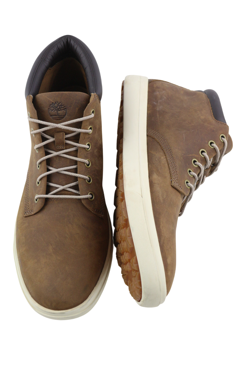 TIMBERLAND A2AMJ Men's EU45/46 Mid Brown Leather Lace Up Logo ReBOTL Boots