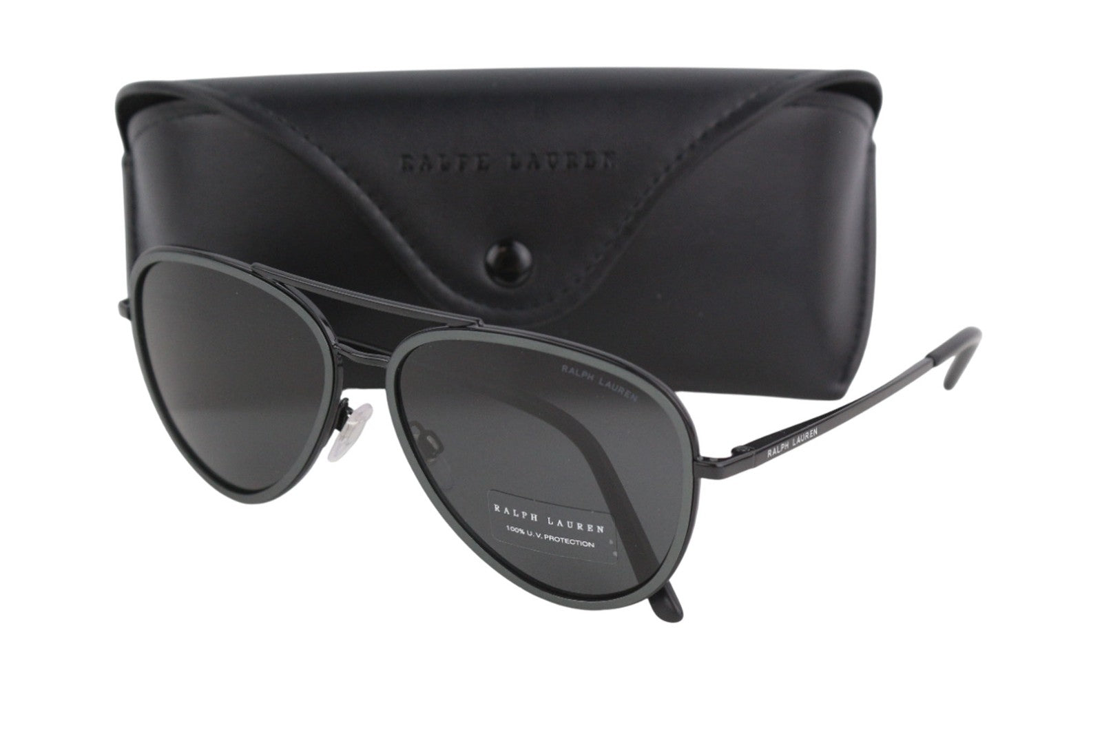 RALPH LAUREN 0RL7064 Men's Sunglasses Shiny Black UV Protection Case PPR190