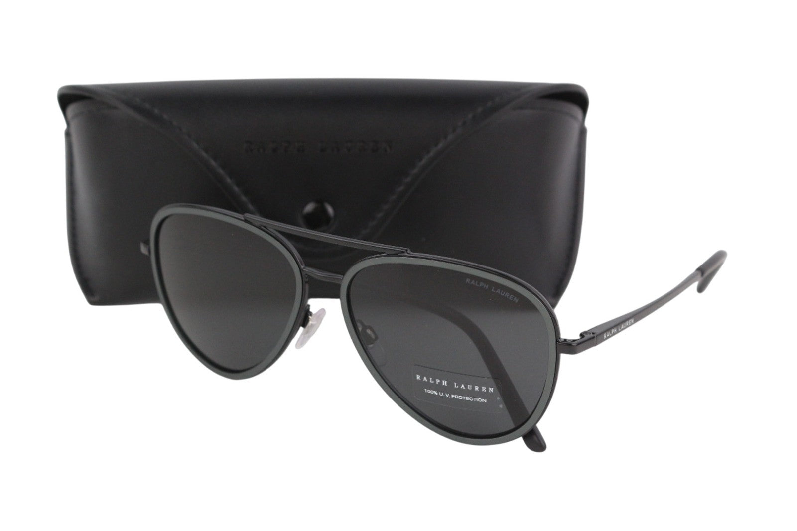 RALPH LAUREN 0RL7064 Men's Sunglasses Shiny Black UV Protection Case PPR190