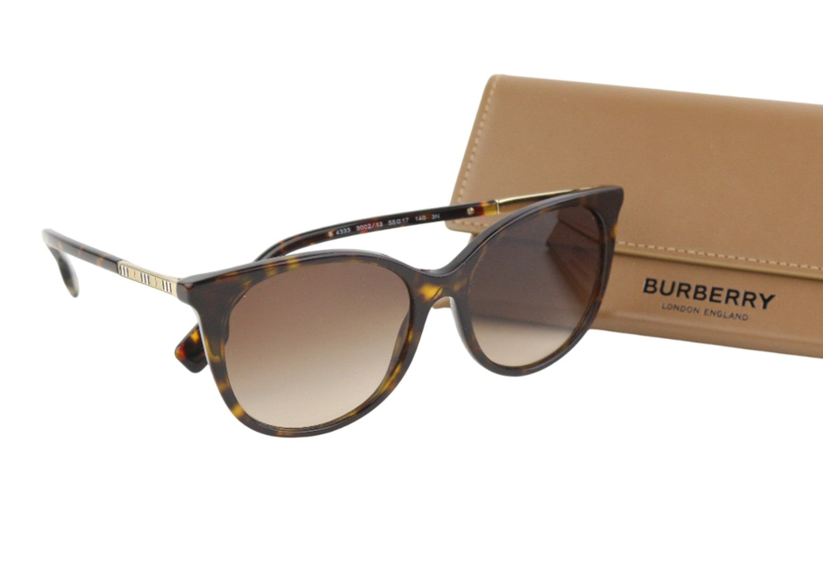 BURBERRY Alice Women's Sunglasses One Size Brown Animal Print Case Included