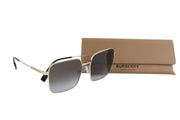 BURBERRY Jude Women's Sunglasses One Size Dark Square Gold Detail Case Box