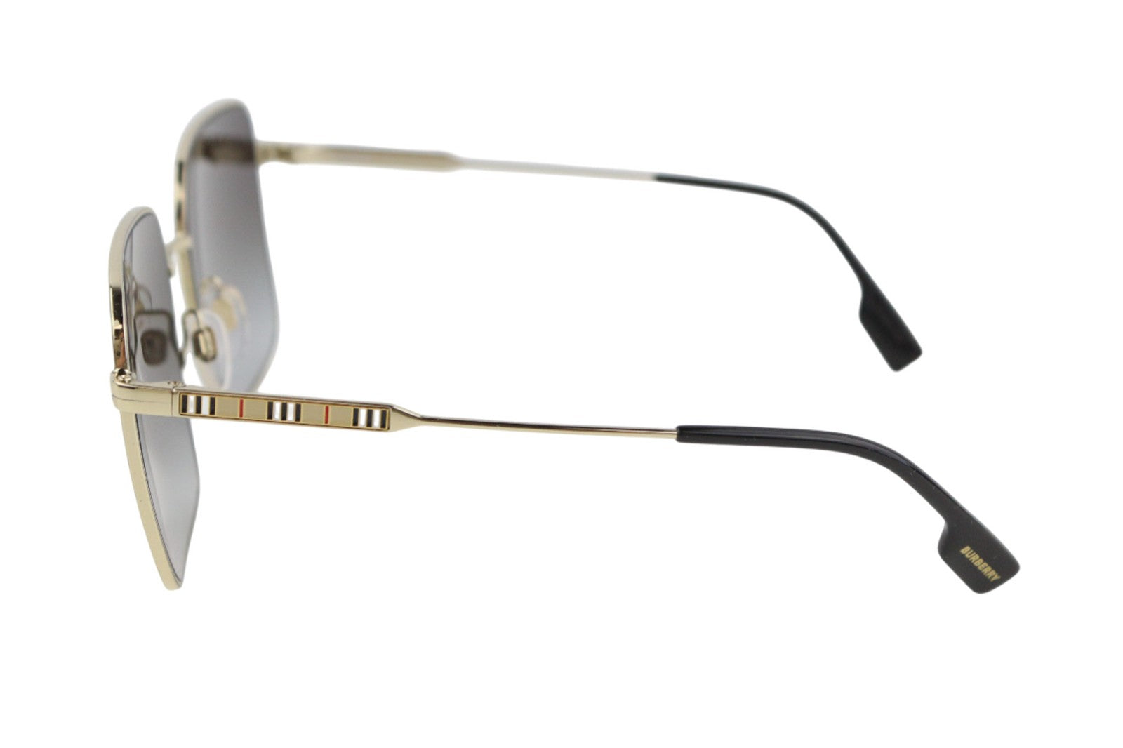 BURBERRY Jude Women's Sunglasses One Size Dark Square Gold Detail Case Box