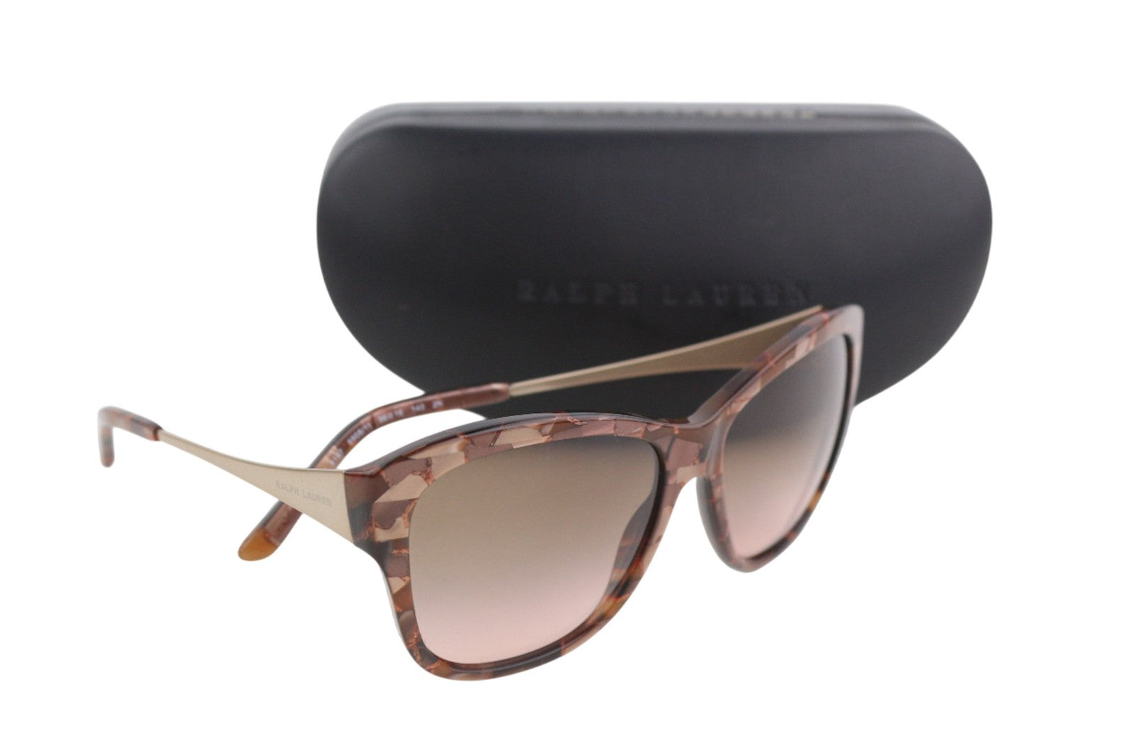 RALPH LAUREN 0RL8187 Women's Sunglasses Shiny Brown Marble Case and Box RRP160