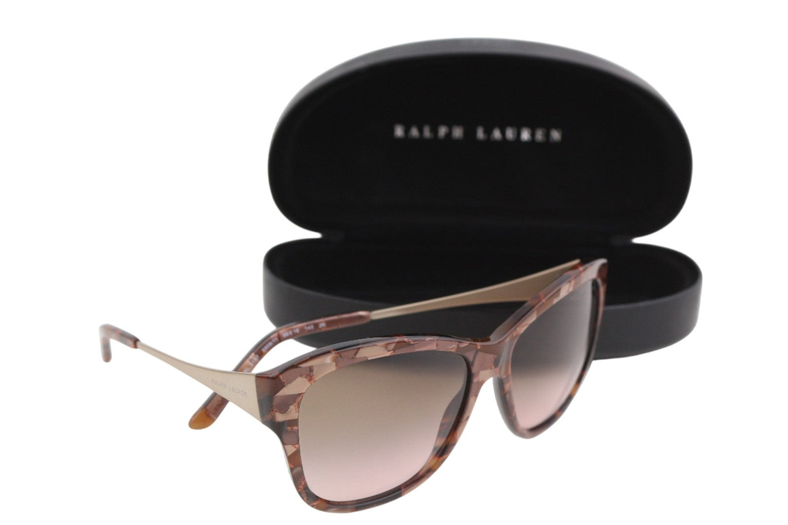 RALPH LAUREN 0RL8187 Women's Sunglasses Shiny Brown Marble Case and Box RRP160