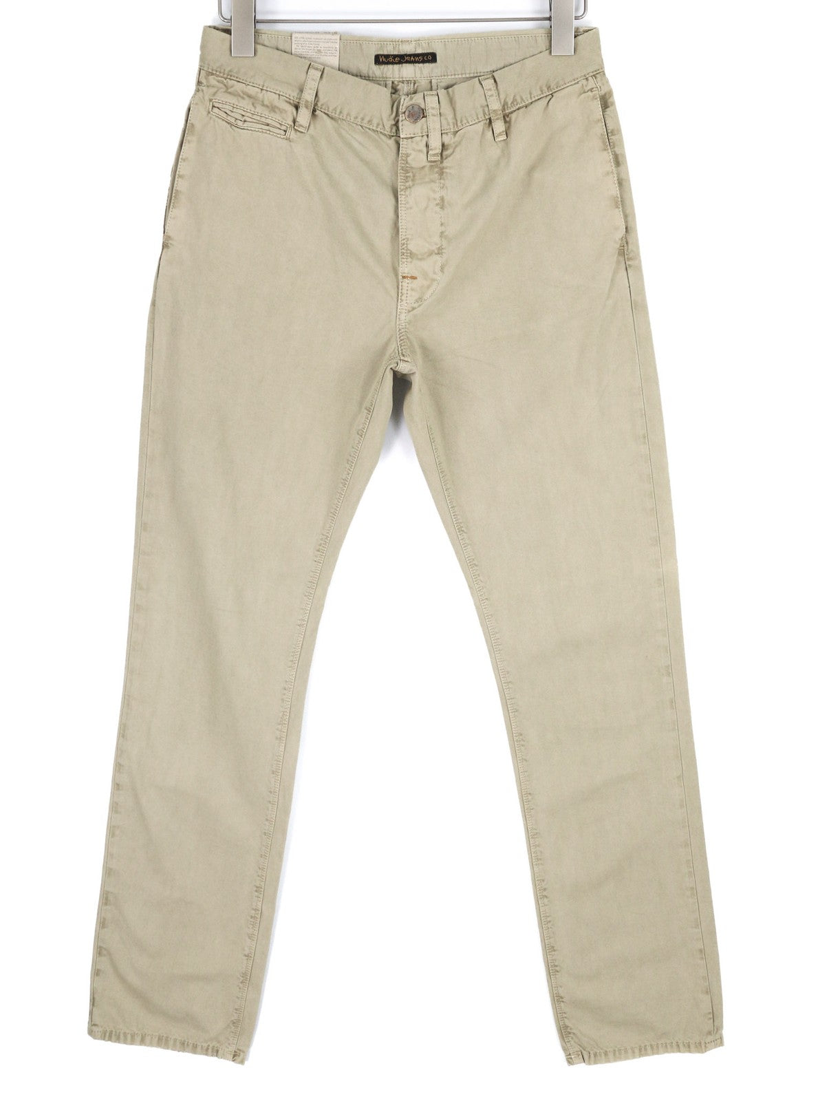 NUDIE JEANS Khaki Regular Men's W29/L32 Beige Chino Button Fly Pocket Pants