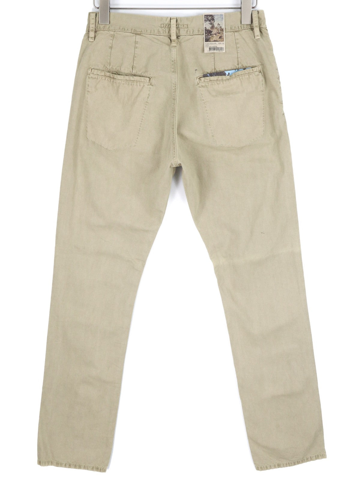 NUDIE JEANS Khaki Regular Men's W29/L32 Beige Chino Button Fly Pocket Pants
