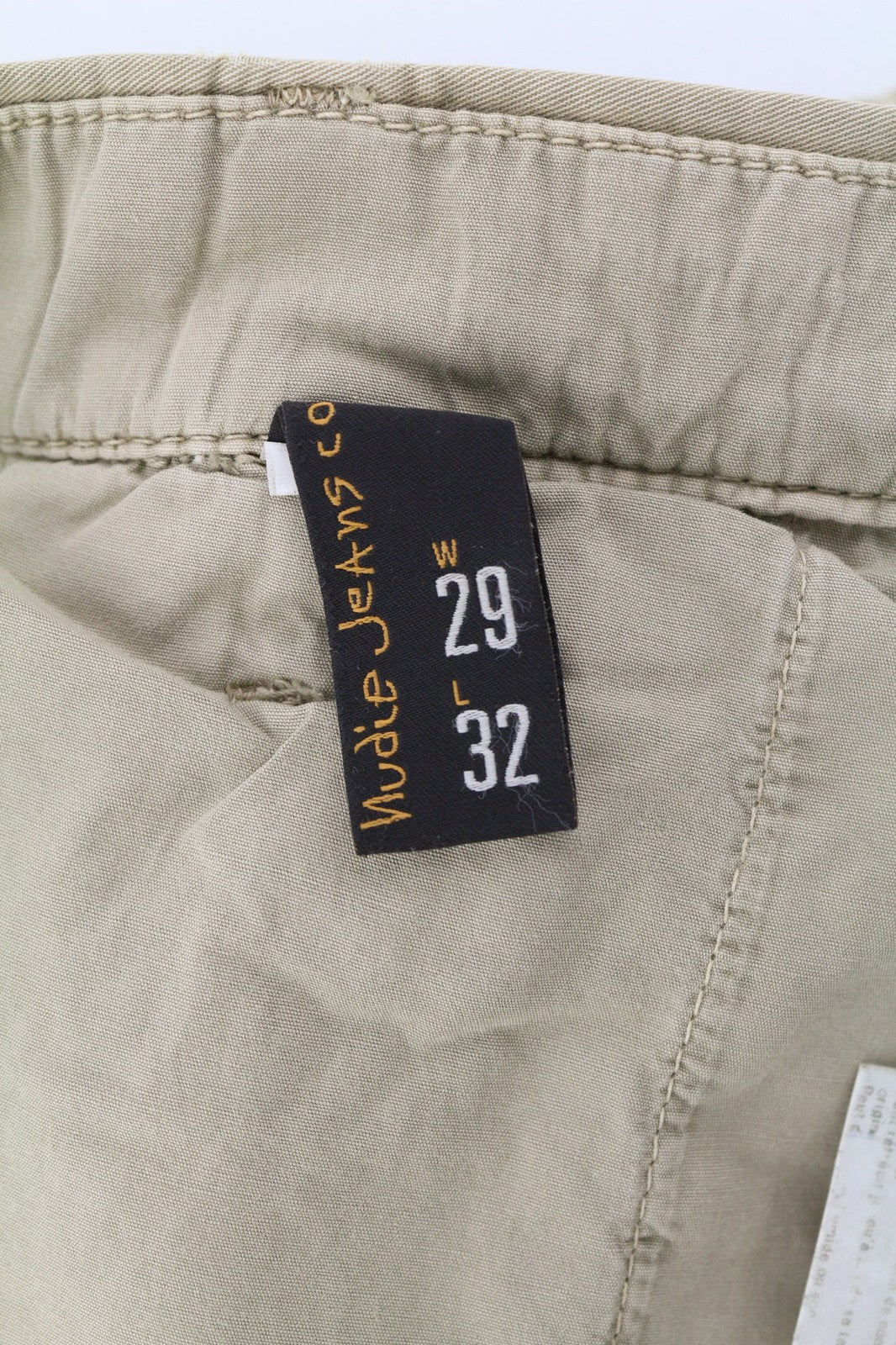 NUDIE JEANS Khaki Regular Men's W29/L32 Beige Chino Button Fly Pocket Pants