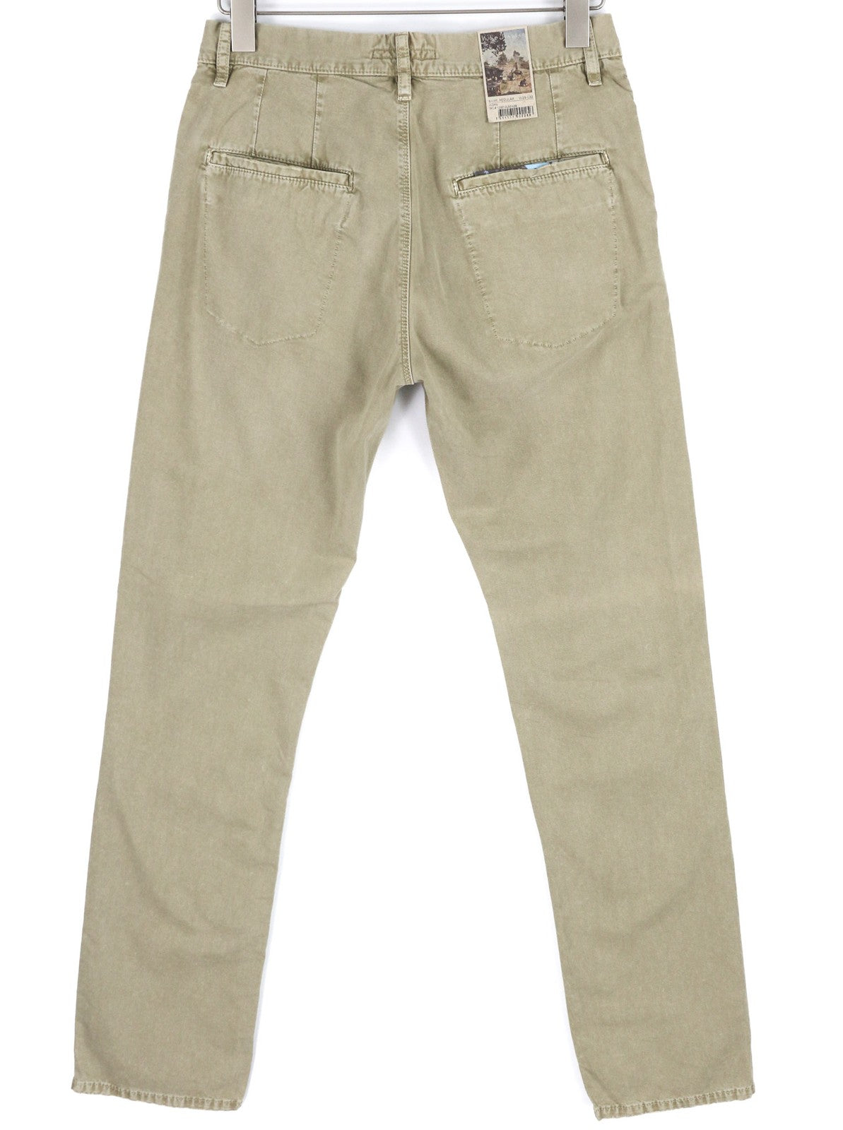 NUDIE JEANS Khaki Regular Men's W29/L32 Beige Chino Button Pocket Logo Pants