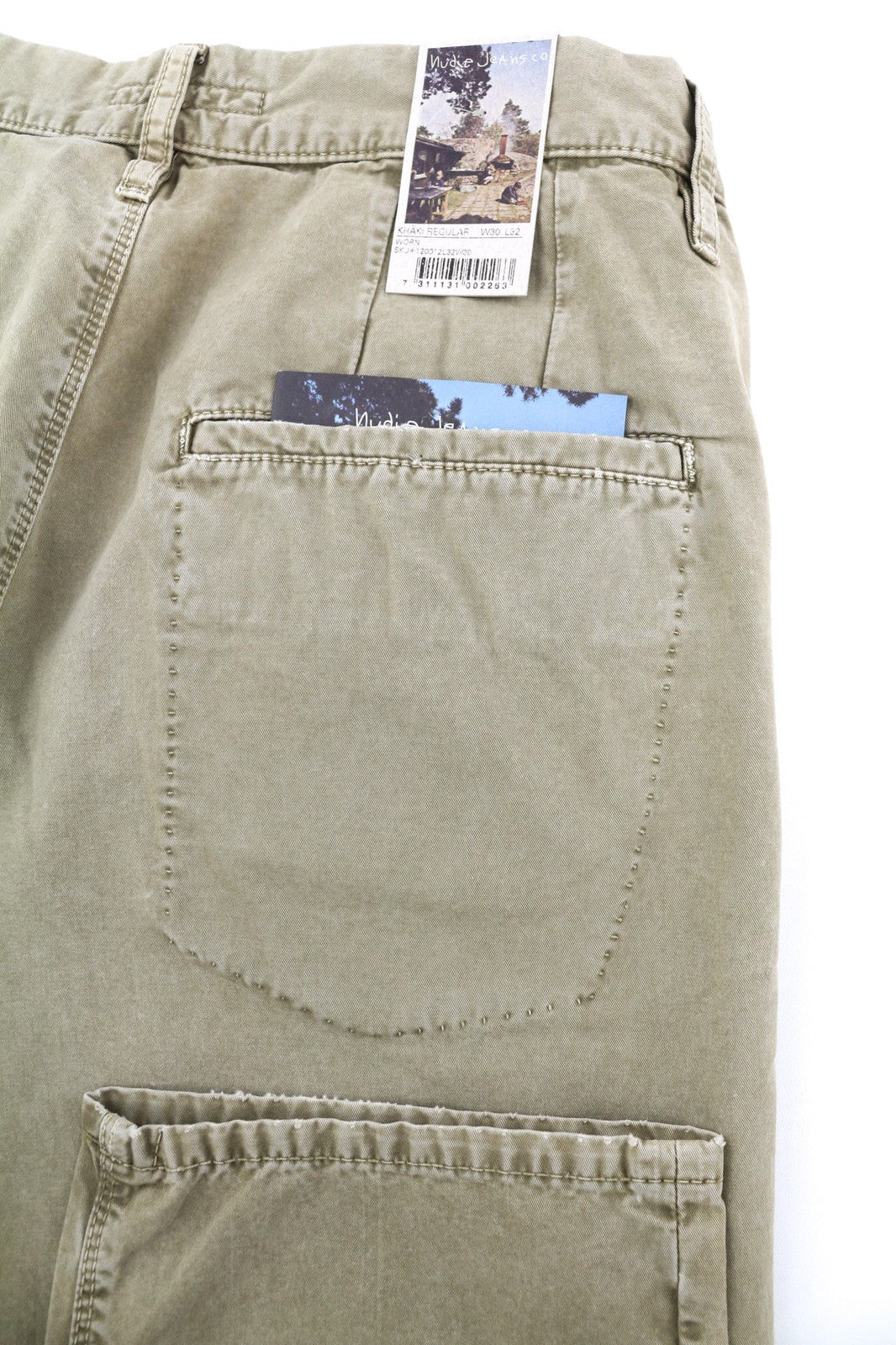 NUDIE JEANS Beige Khaki Men's Trousers W30/L32 Chino Style Button Fly Pockets