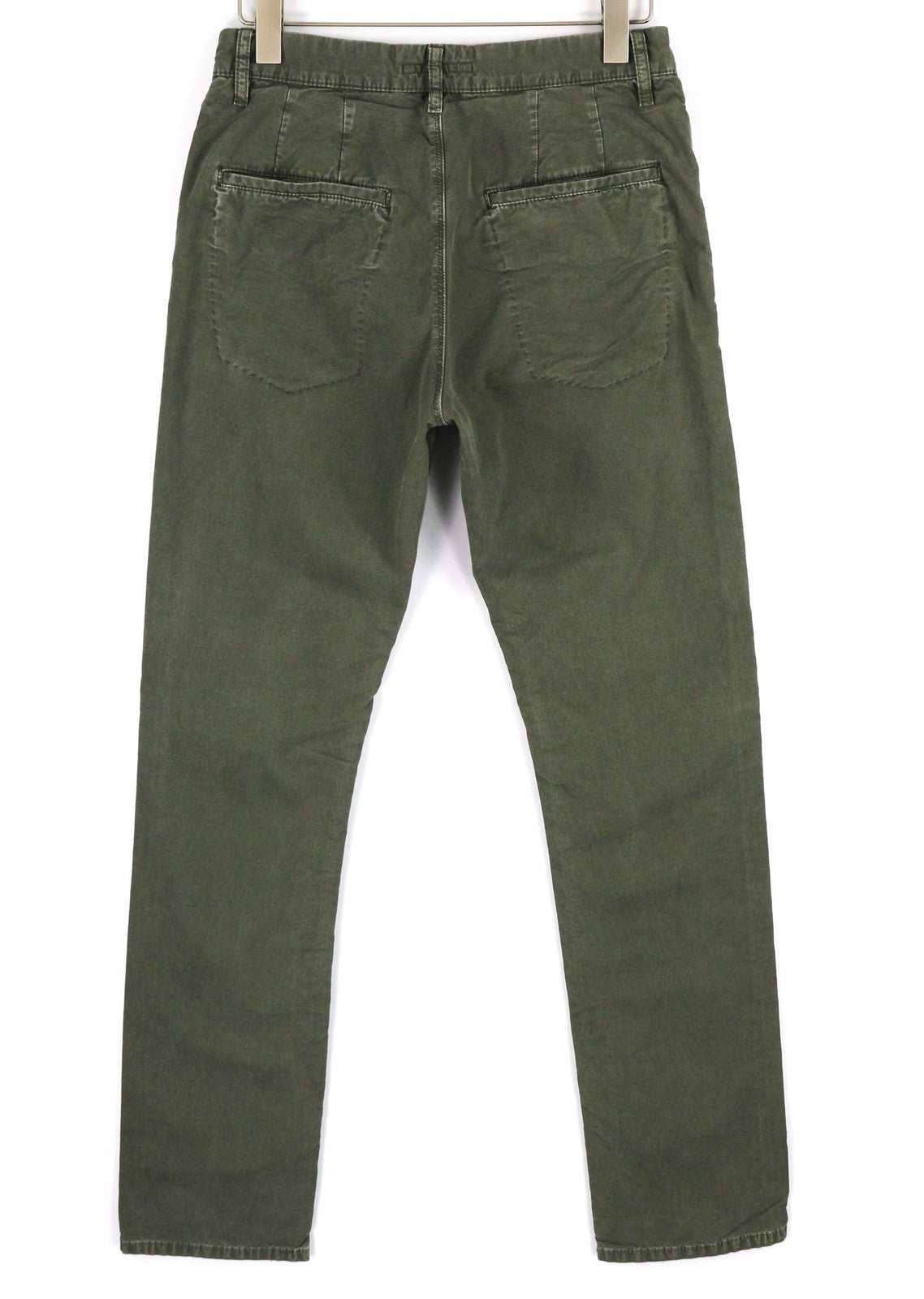 NUDIE JEANS Olive Khaki Men's Trousers W30/L34 Organic Crisp Cotton Button Fly
