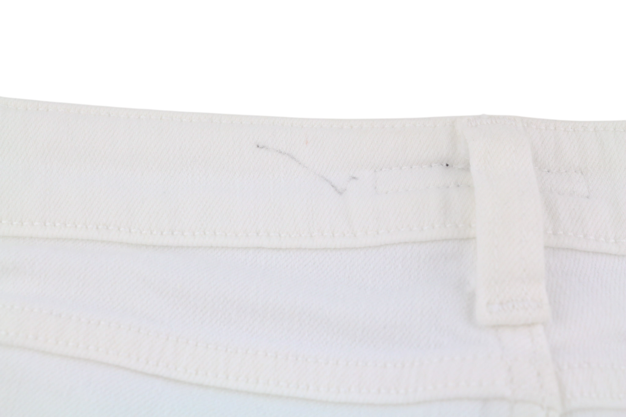 NUDIE JEANS Skinny Lin Men's Jeans W29/L32 Blazing White Denim Zip Logo Finish