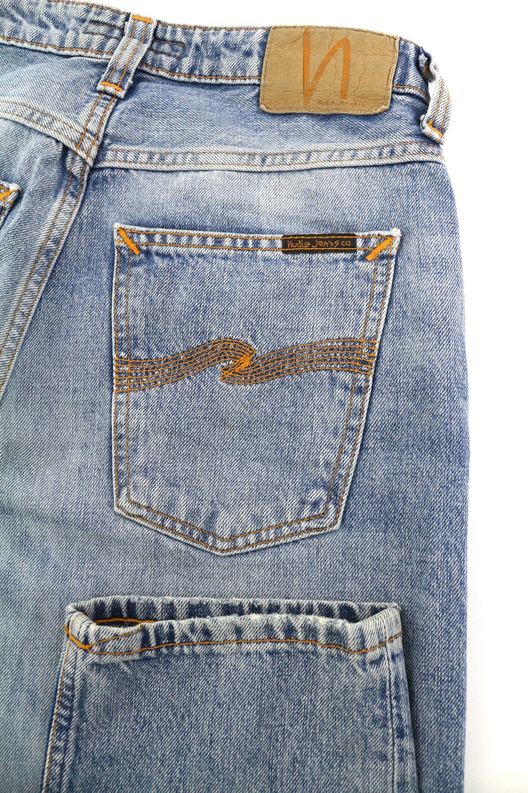 NUDIE JEANS Breezy Britt Women's Jeans W28/L32 Slim Blue Washed Denim Zip Fly