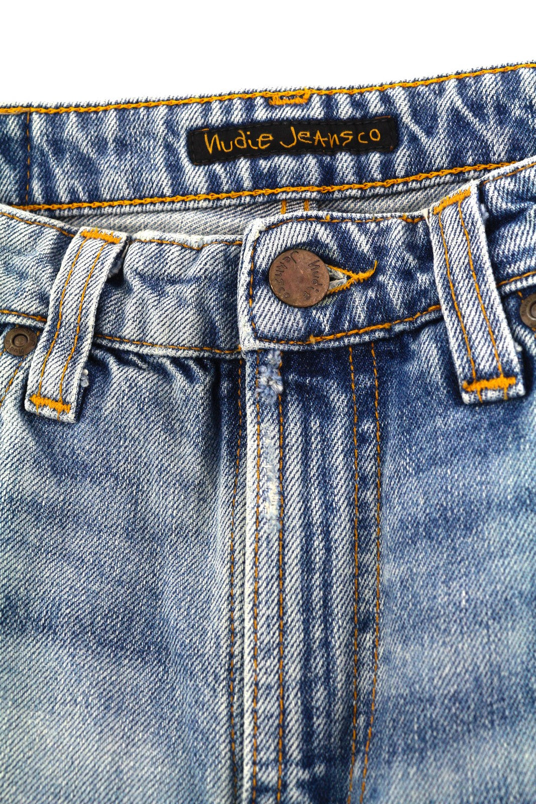 NUDIE JEANS Breezy Britt Women's Jeans W28/L32 Slim Blue Washed Denim Zip Fly