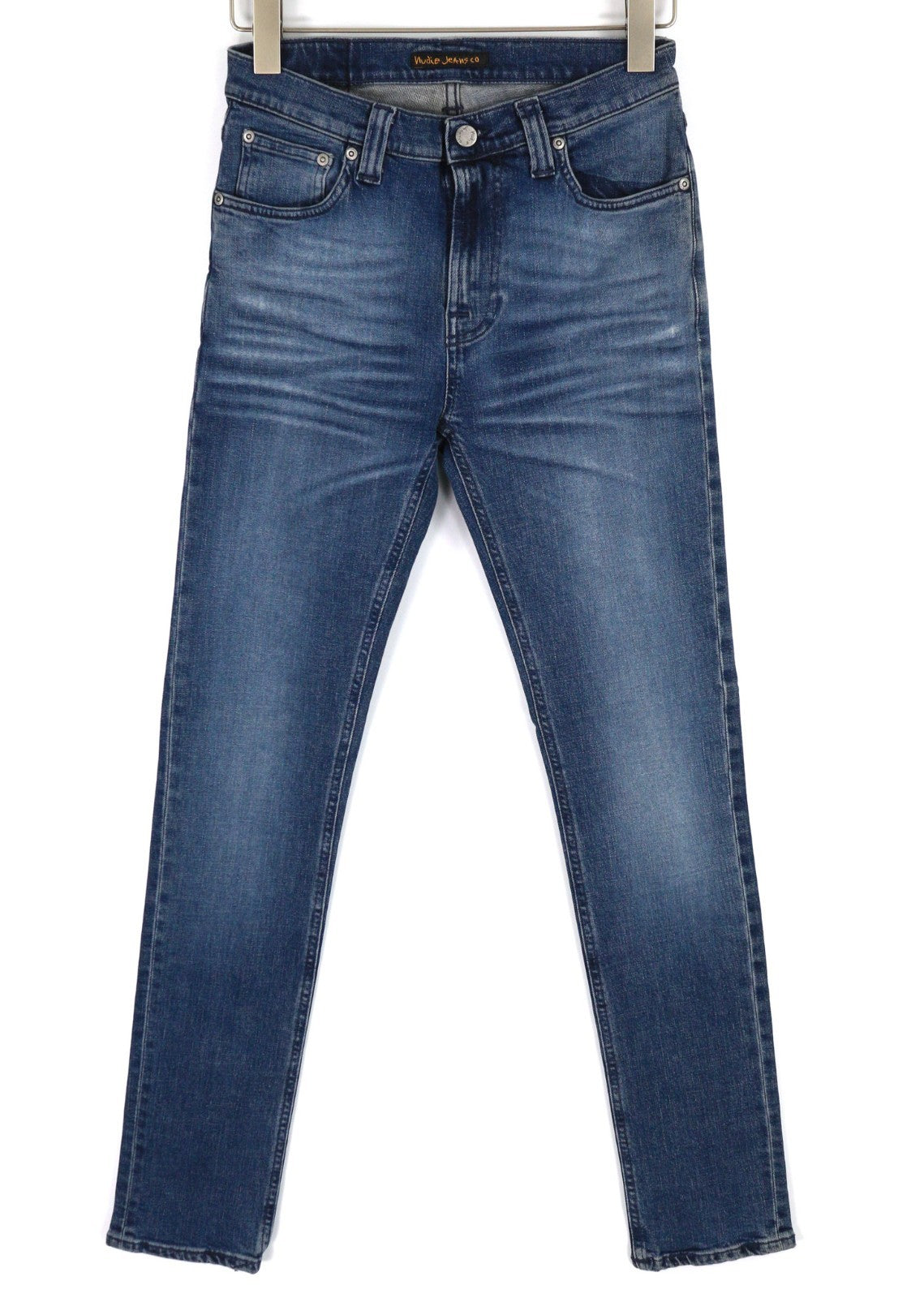 NUDIE JEANS High Kai Men's Jeans W29/L32 Navy Falls Organic Zipper Washed Blue