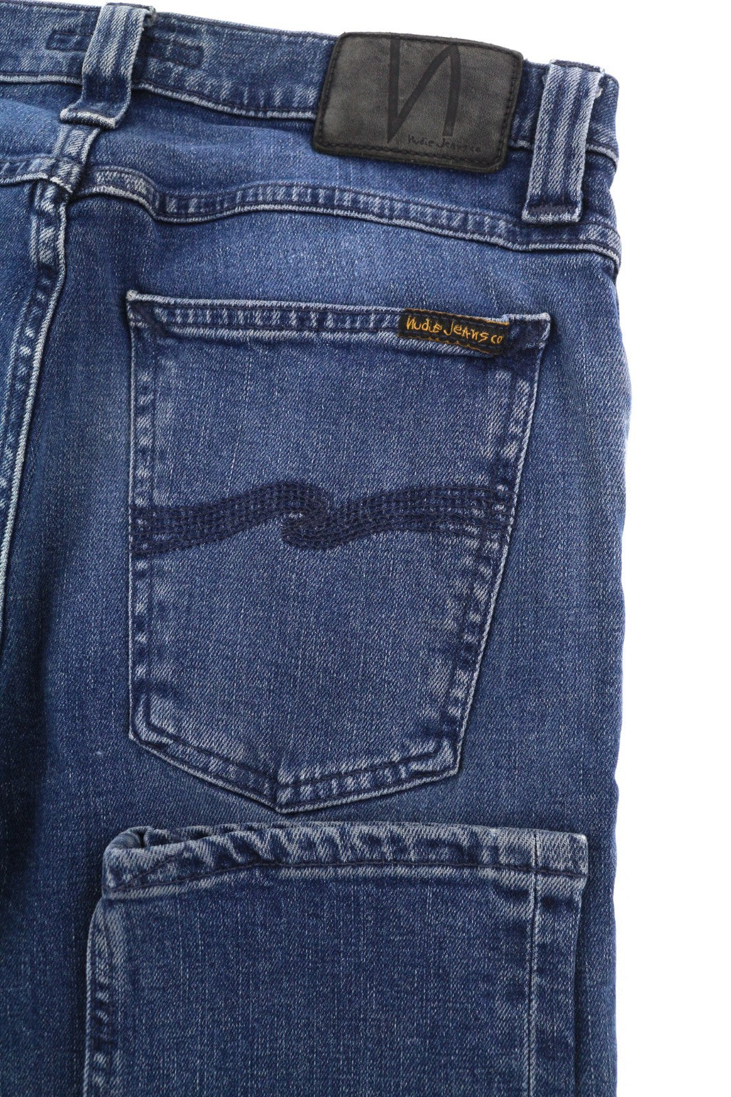 NUDIE JEANS High Kai Men's Jeans W29/L32 Navy Falls Organic Zipper Washed Blue