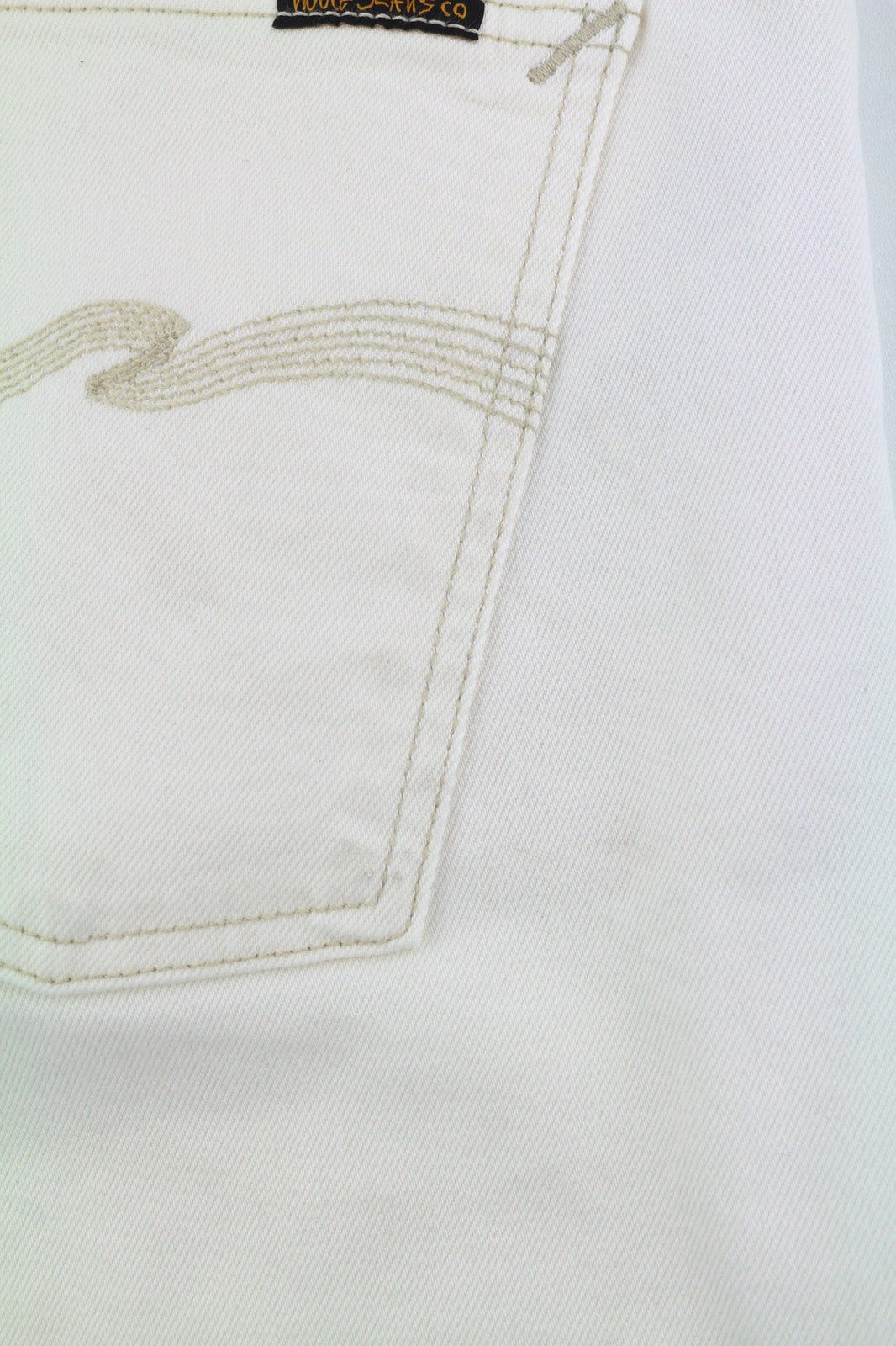 NUDIE JEANS Sleepy Sixten Men's Jeans W30/L30 Ecru Straight Buttoned Denim