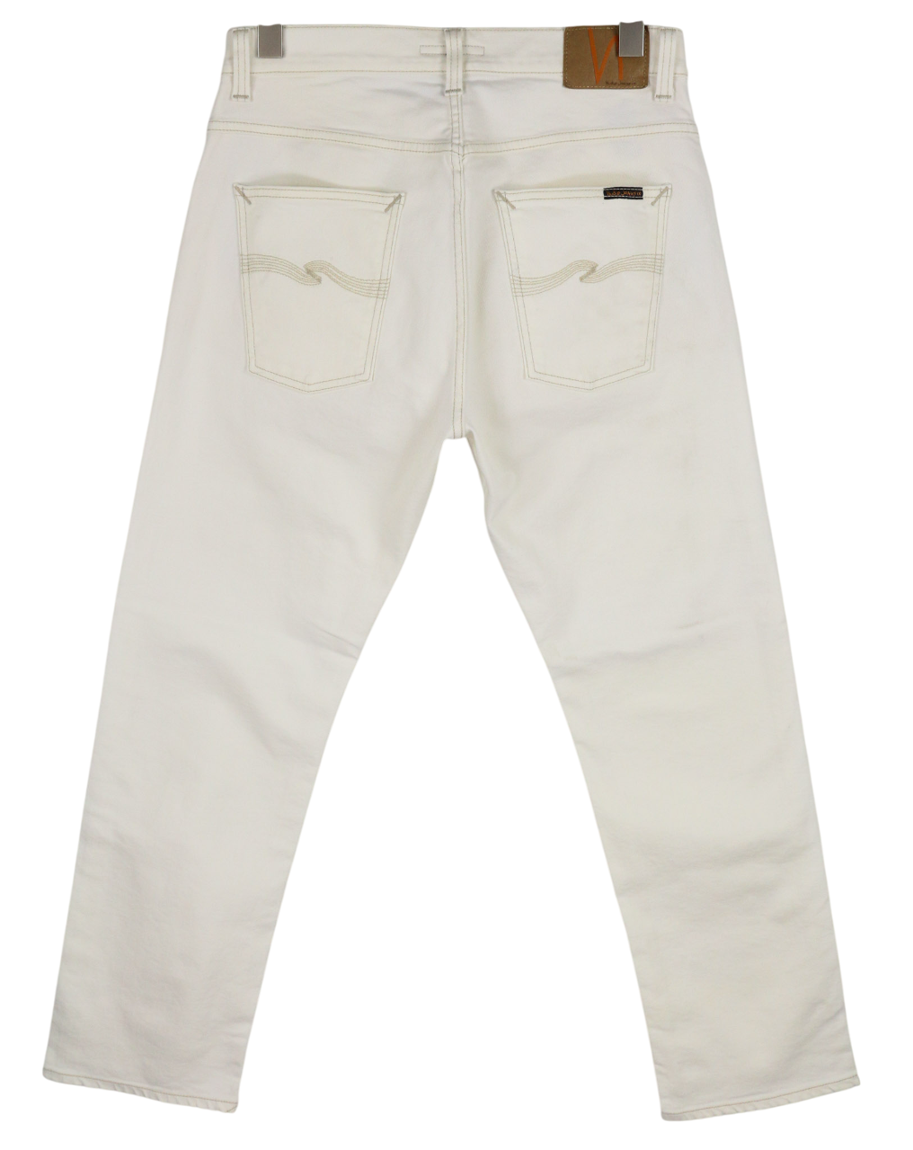 NUDIE JEANS Sleepy Sixten Men's Jeans W30/L30 Ecru Straight Buttoned Denim