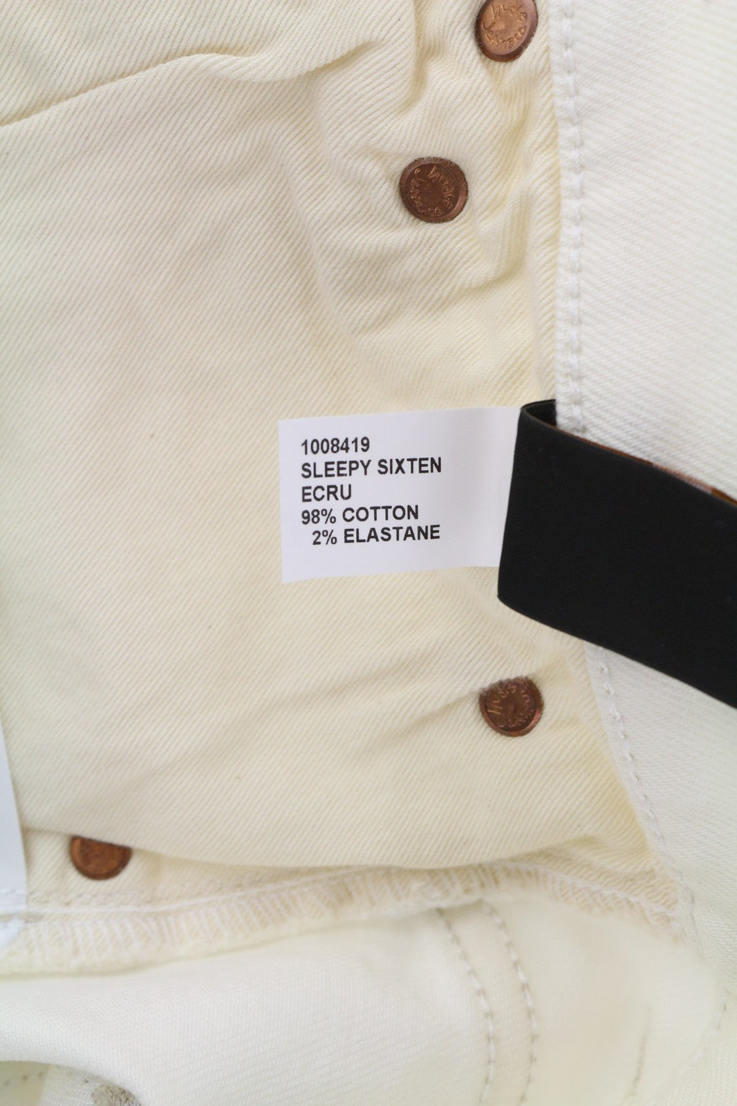 NUDIE JEANS Sleepy Sixten Men's Jeans W28/L30 Ecru Button Fly Straight Denim