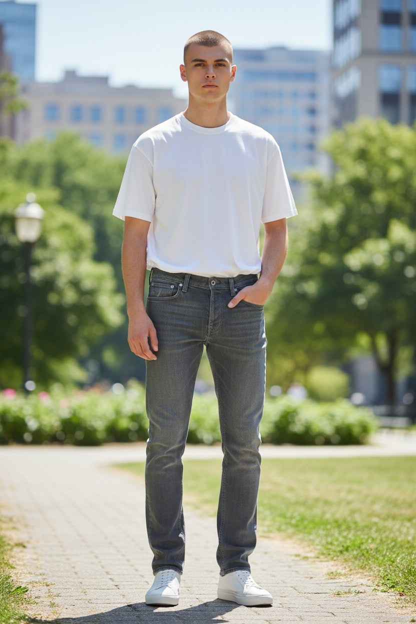 NUDIE JEANS Tight Long John Men's Jeans W30/L32 Charcoal Organic Slim Washed