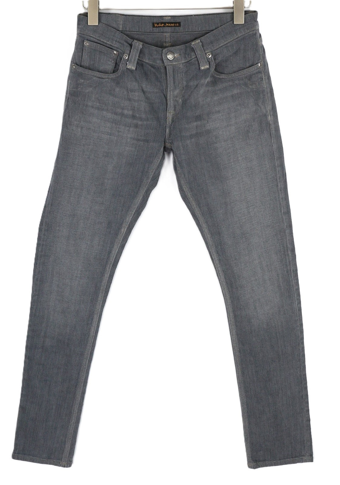 NUDIE JEANS Tight Long John Men's Jeans W32/L32 Charcoal Organic Slim Washed