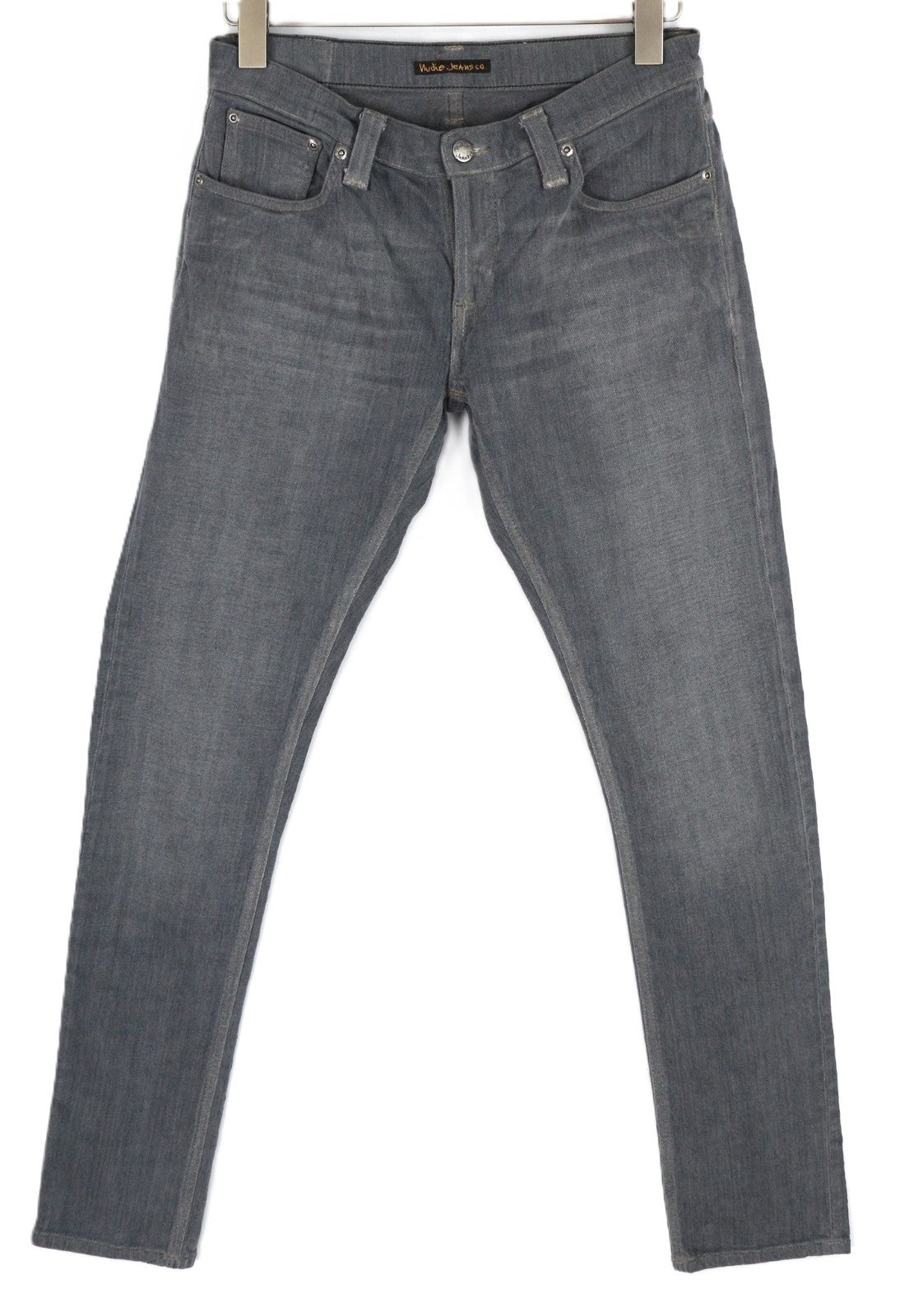 NUDIE JEANS Tight Long John Men's Jeans W34/L32 Charcoal Organic Slim Washed