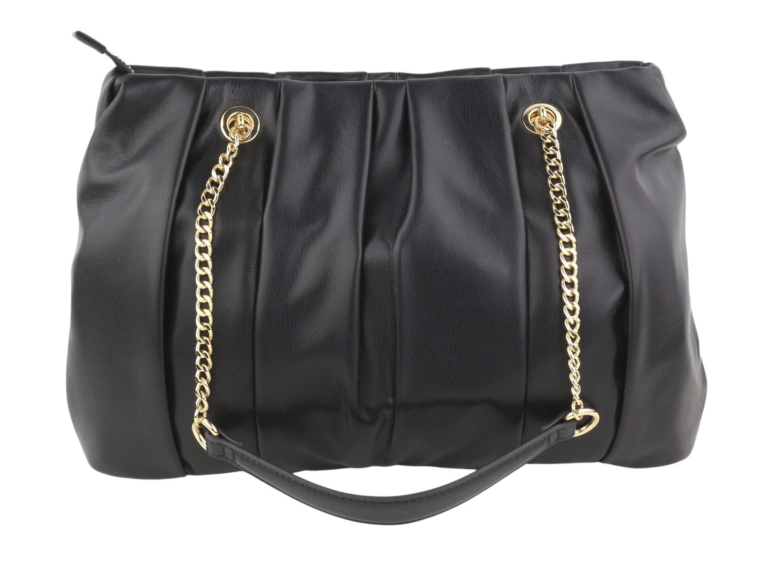 LOVE MOSCHINO Borsa PU Grs Nero Women Bag OS Gold Tone Double Handles RRP219