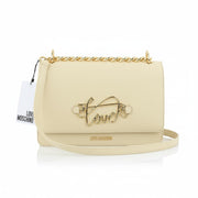 LOVE MOSCHINO Borsa PU Soul Women Bag OS Beige Gold Tone Detail Crossbody RRP210