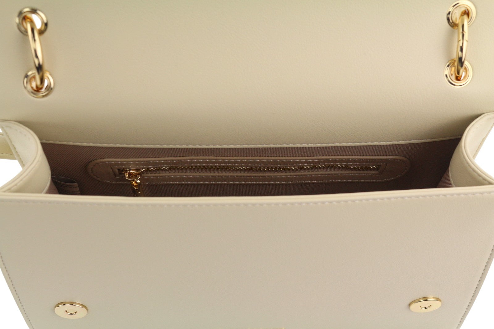 LOVE MOSCHINO Borsa PU Soul Women Bag OS Beige Gold Tone Detail Crossbody RRP210