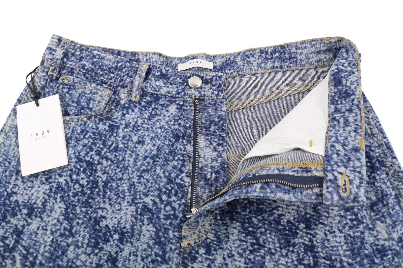 1989 STUDIO Marble Mastiff Denim Men Jeans W33 Blue Wide Leg Zip Fly RRP450