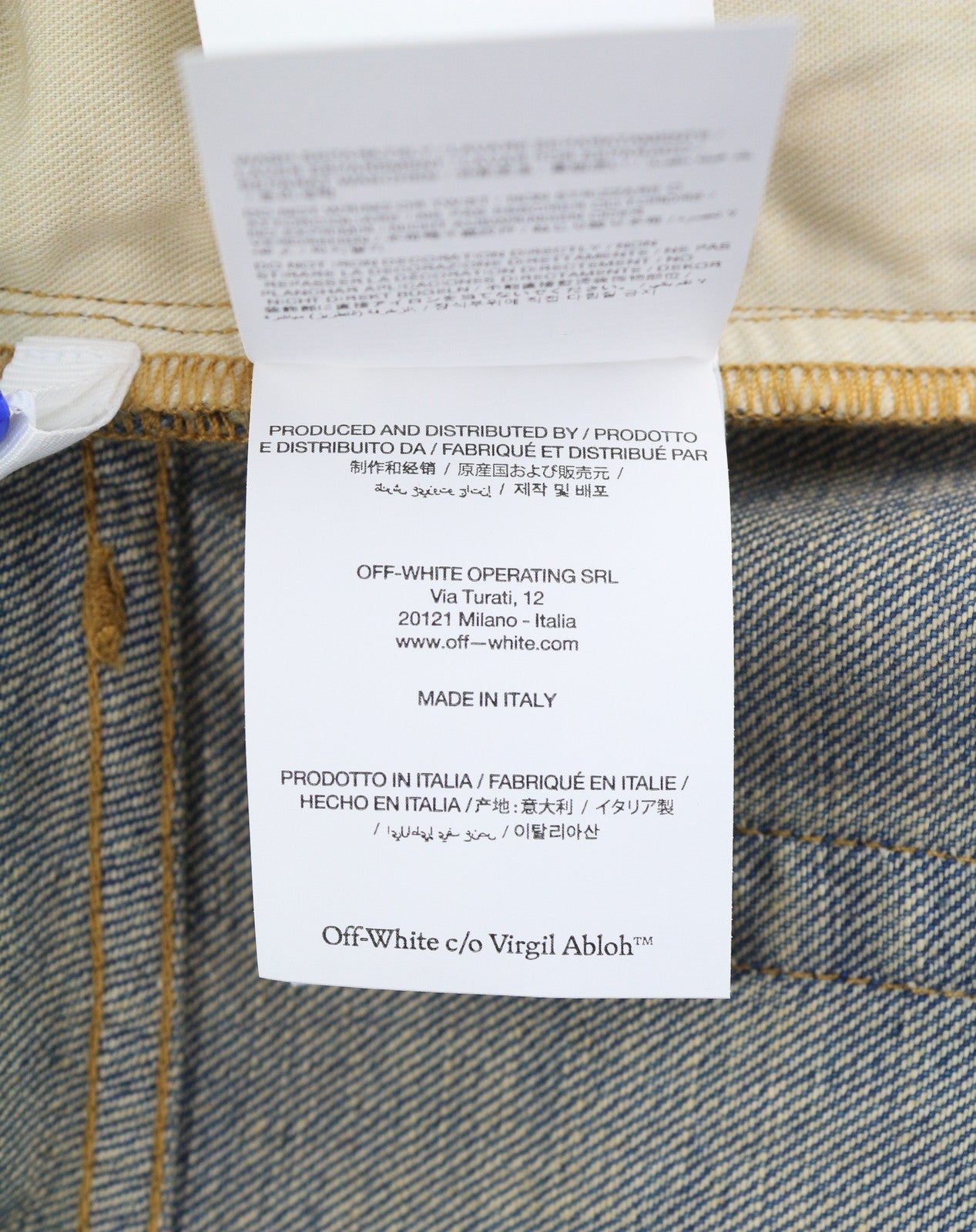 OFF-WHITE c/o VIRGIL ABLOH Diag Ao Skinny Flare Men Jeans W34 Distress RRP795