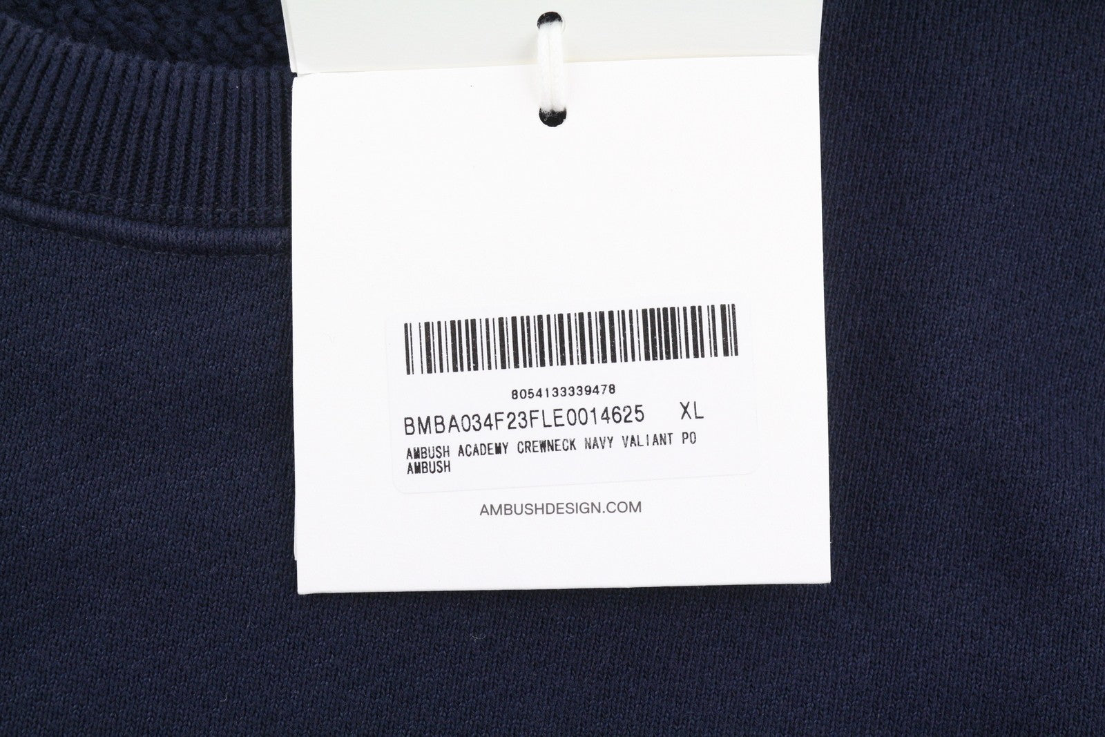 AMBUSH Academy Crewneck Navy Valiant Men Sweatshirt XL Logo Pullover RRP532