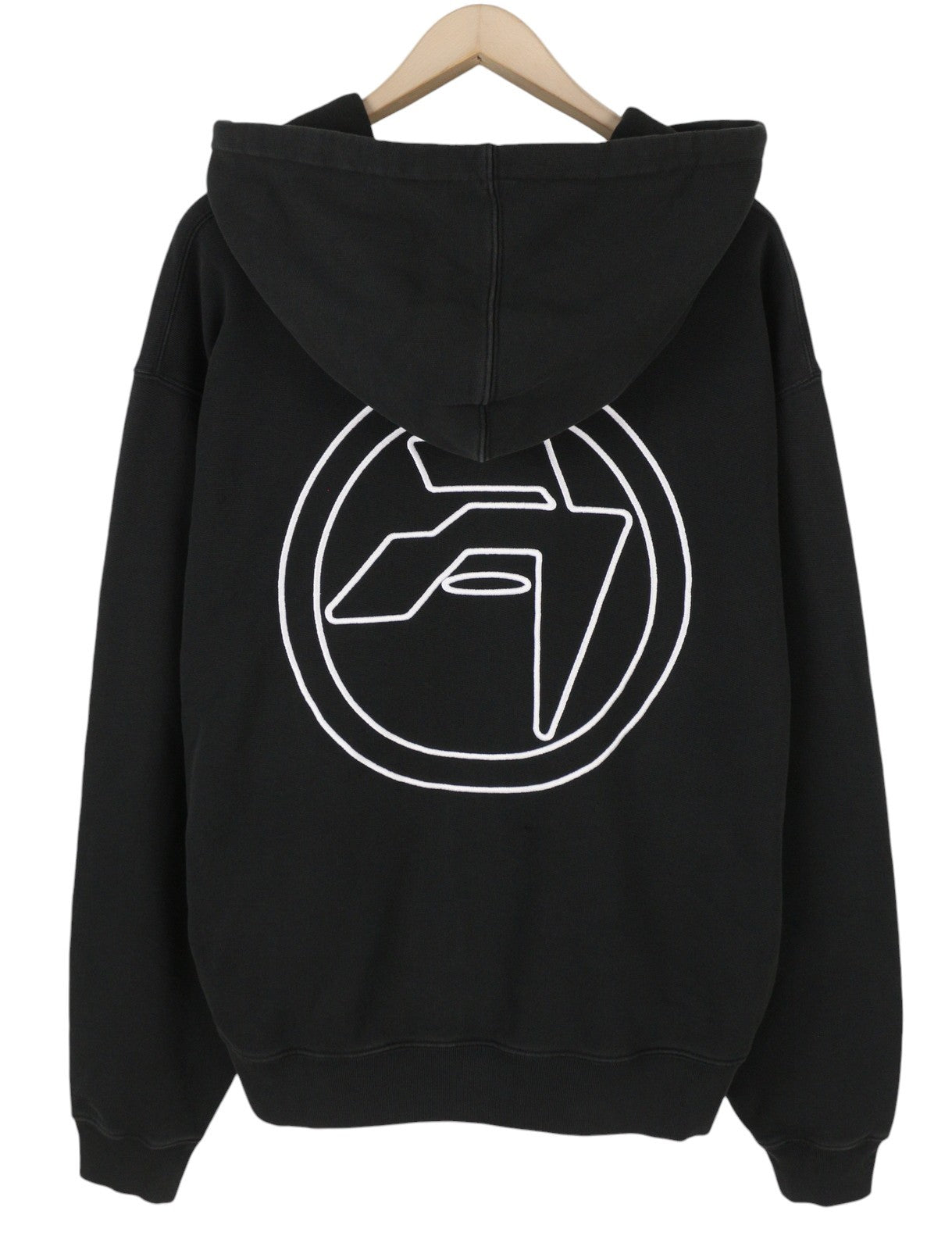 AMBUSH Men Hoodie XL Black Logo Embroidered Organic Oversized Full Zip RRP815