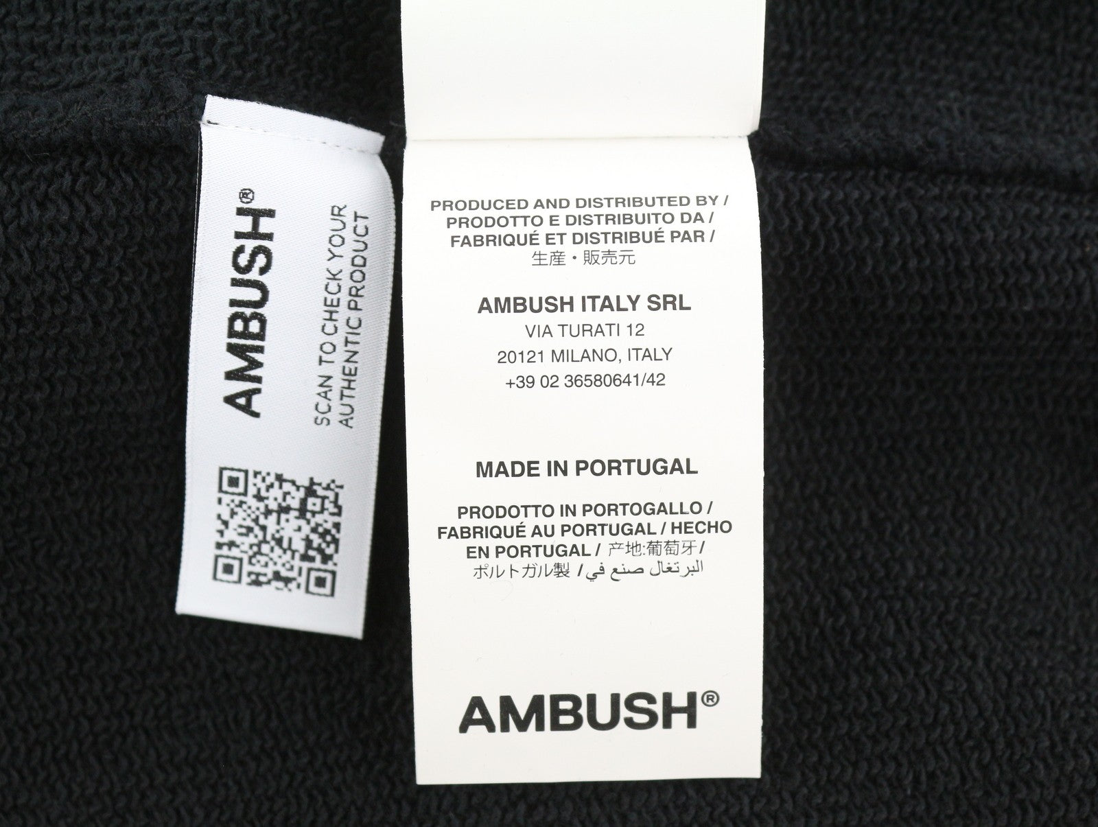 AMBUSH Men Hoodie XL Black Logo Embroidered Organic Oversized Full Zip RRP815