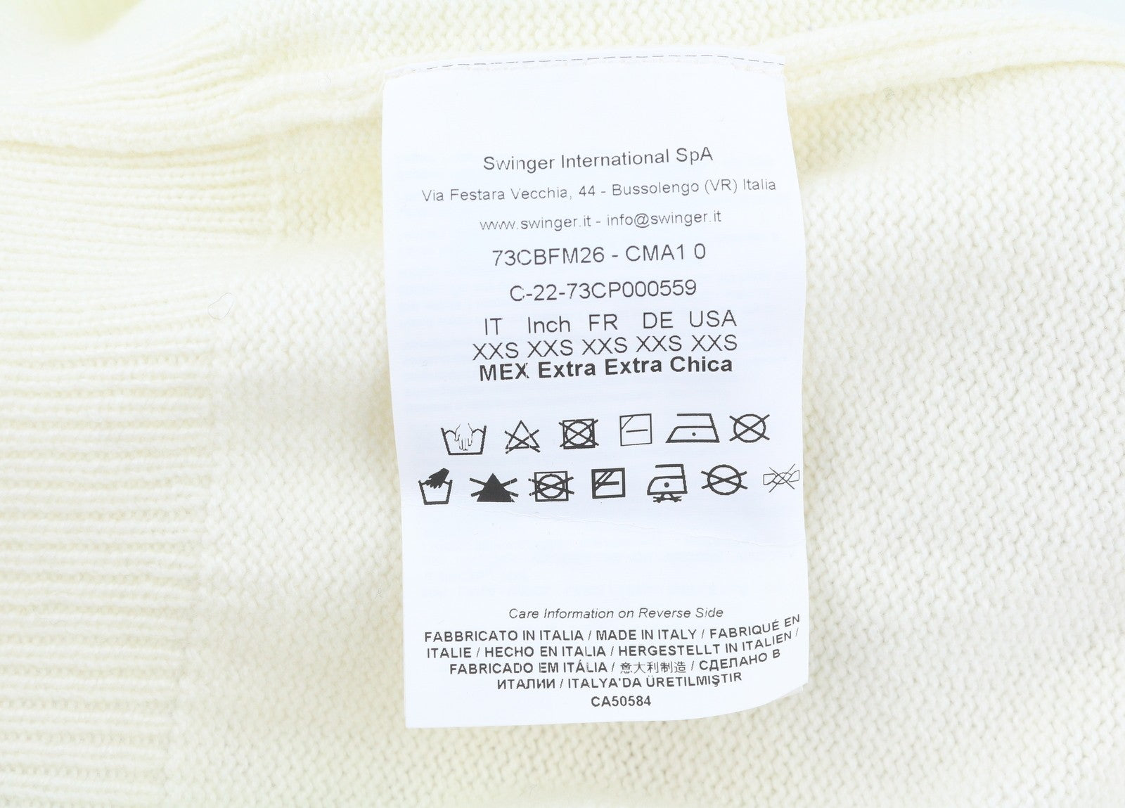 CHIARA FERRAGNI Women Jumper 2XS White Wool Cashmere Blend Knit Cropped RRP225