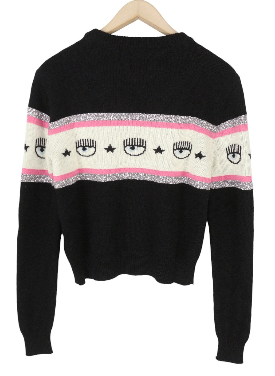 CHIARA FERRAGNI Maxilogo Mania Women Jumper S Wool Cashmere Cropped RRP248