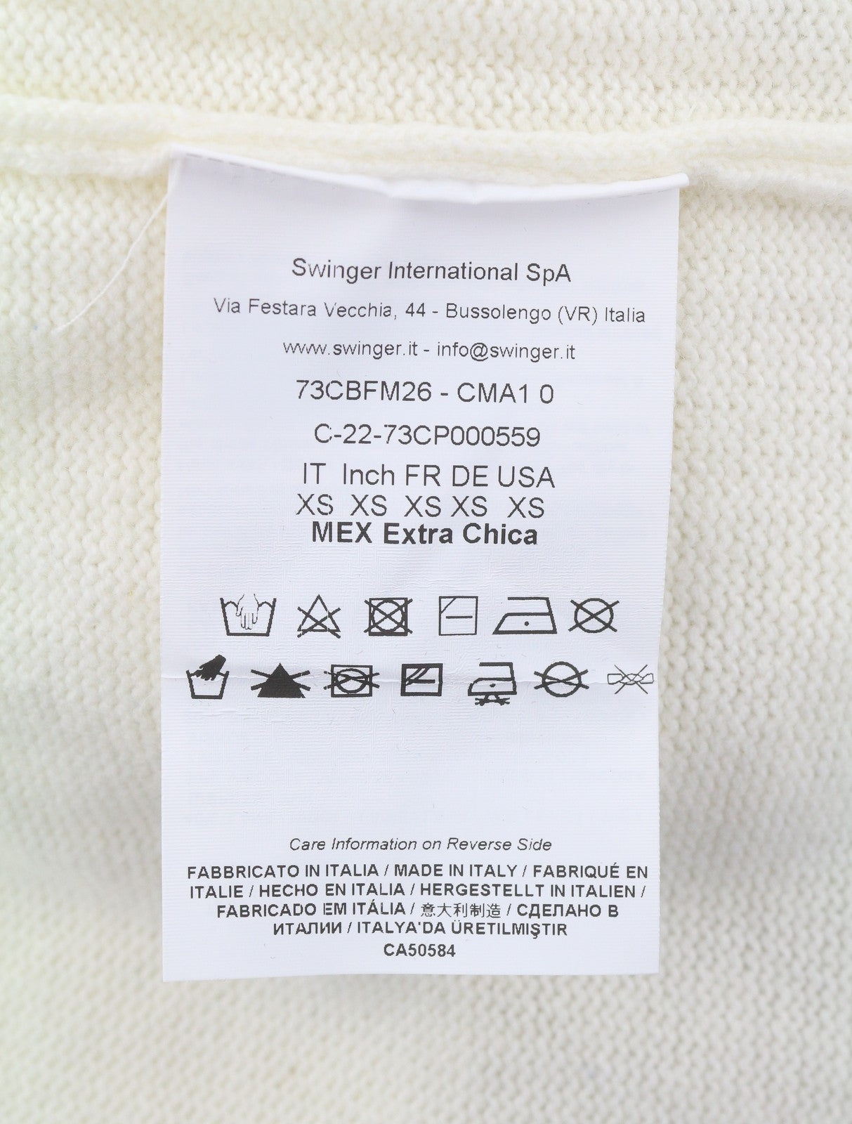 CHIARA FERRAGNI Women Jumper XS White Wool Cashmere Blend Knitted Cropped RRP225