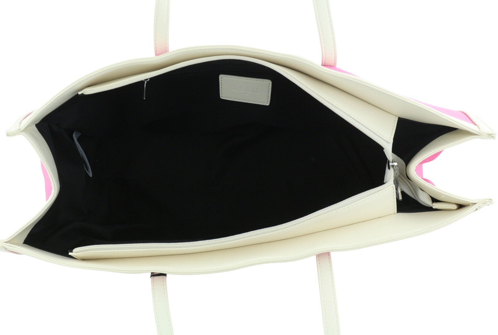 MSGM Shopper Canvas Girl Women Bag OS Pink Double Handles Zipper Tote