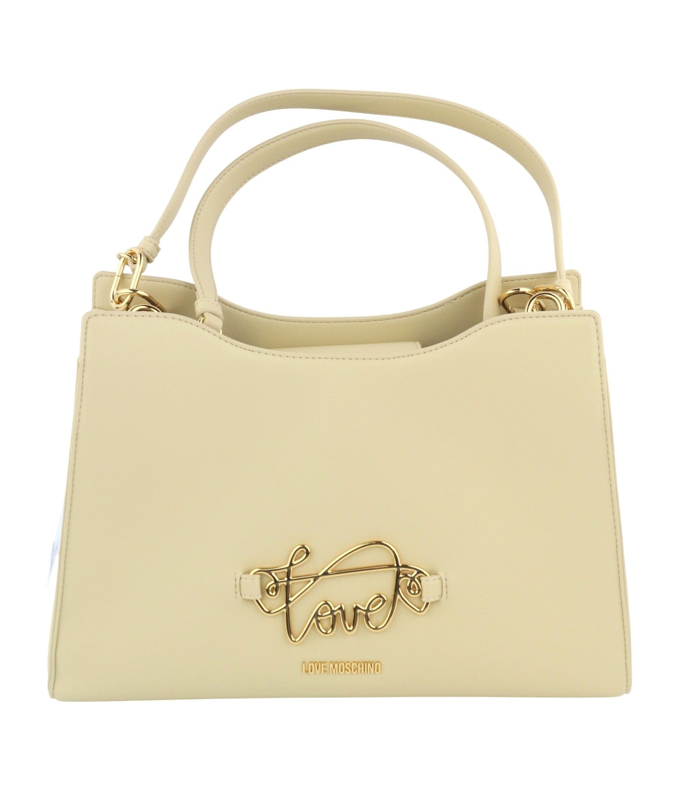 LOVE MOSCHINO Borsa PU Soul Women Bag OS Double Handles Gold Tone Details RRP230
