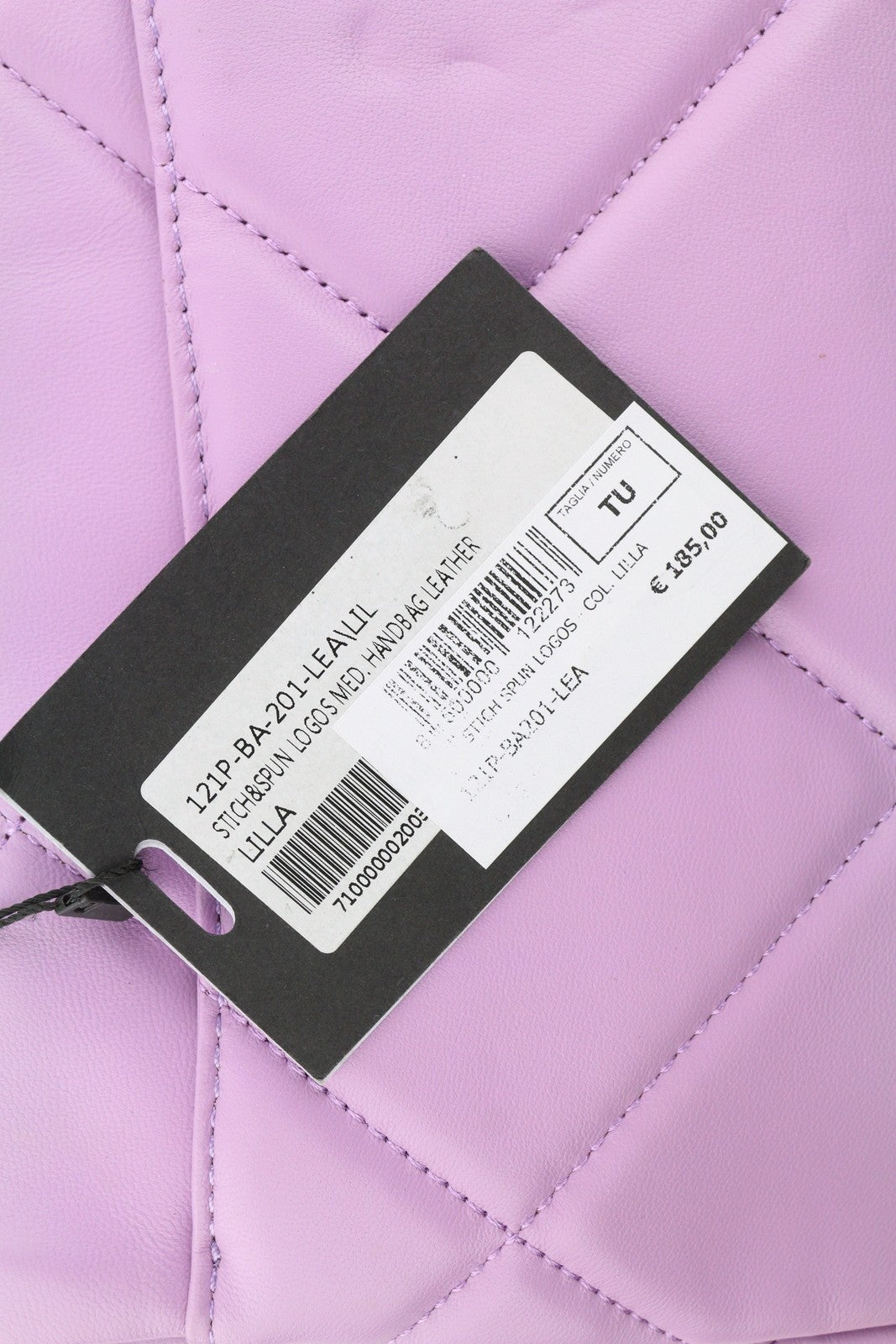 LA CARRIE Stich&Spun Logos Women Bag OS Purple Leather Quilted Crossbody