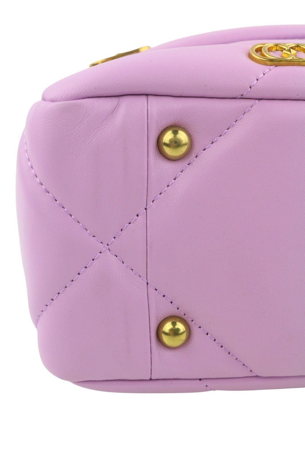 LA CARRIE Stich&Spun Logos Women Bag OS Purple Leather Quilted Crossbody
