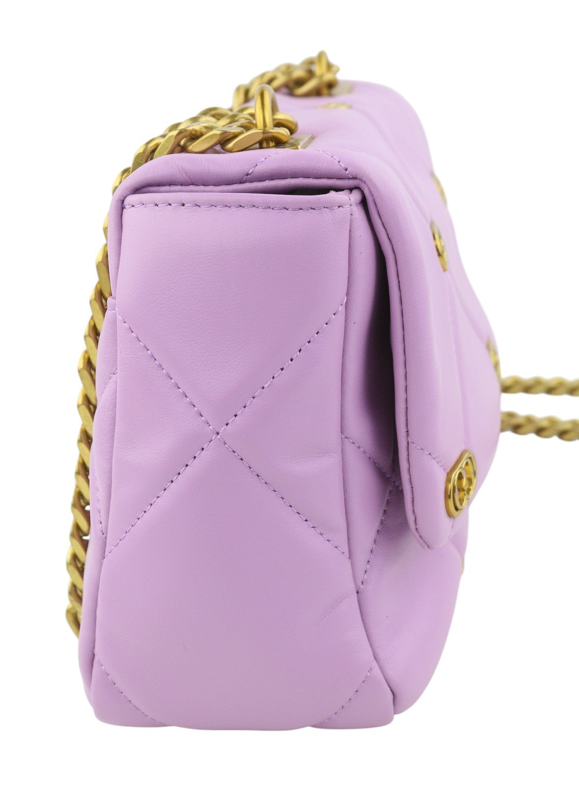 LA CARRIE Stich&Spun Logos Women Bag OS Purple Leather Quilted Crossbody