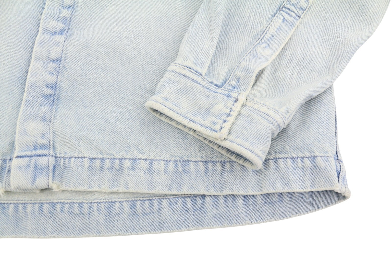 AMBUSH Men Jacket M Light Blue Faded Washed Spread Neck Patch Pocket Denim