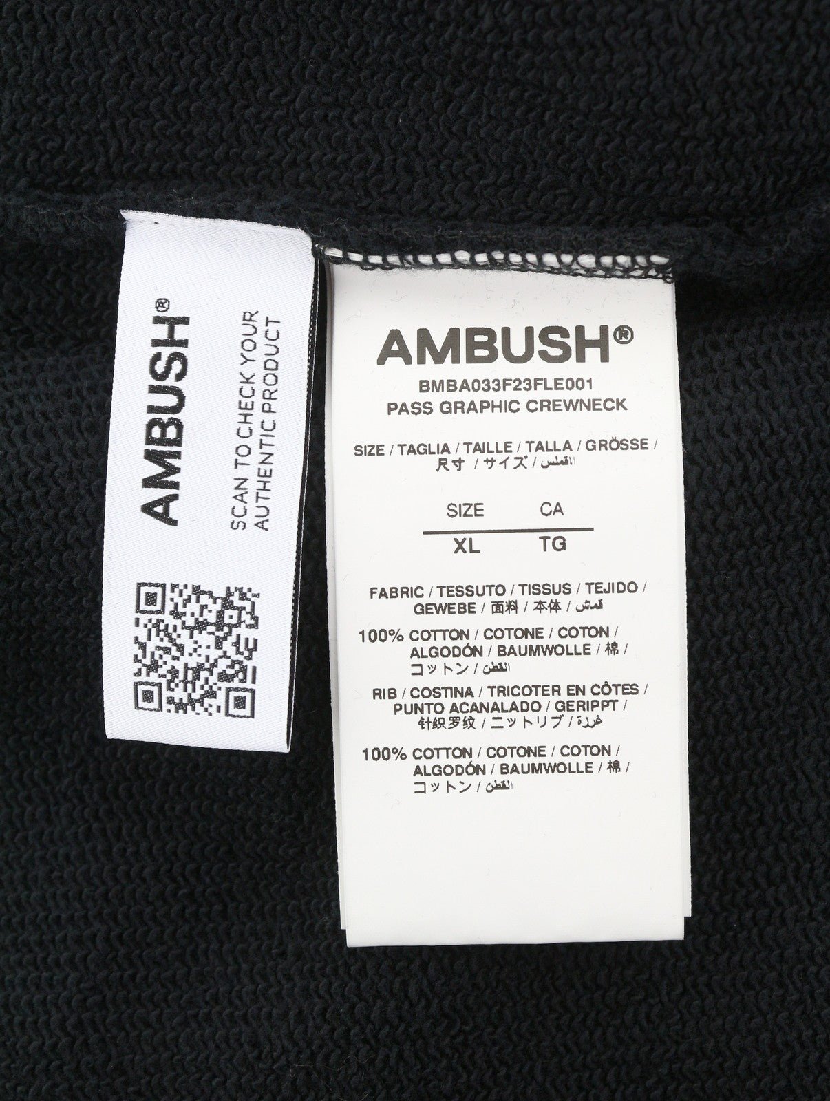 AMBUSH Pass Graphic Crewneck Tap Shoe Blanc Men Sweatshirt XL Distress RRP497