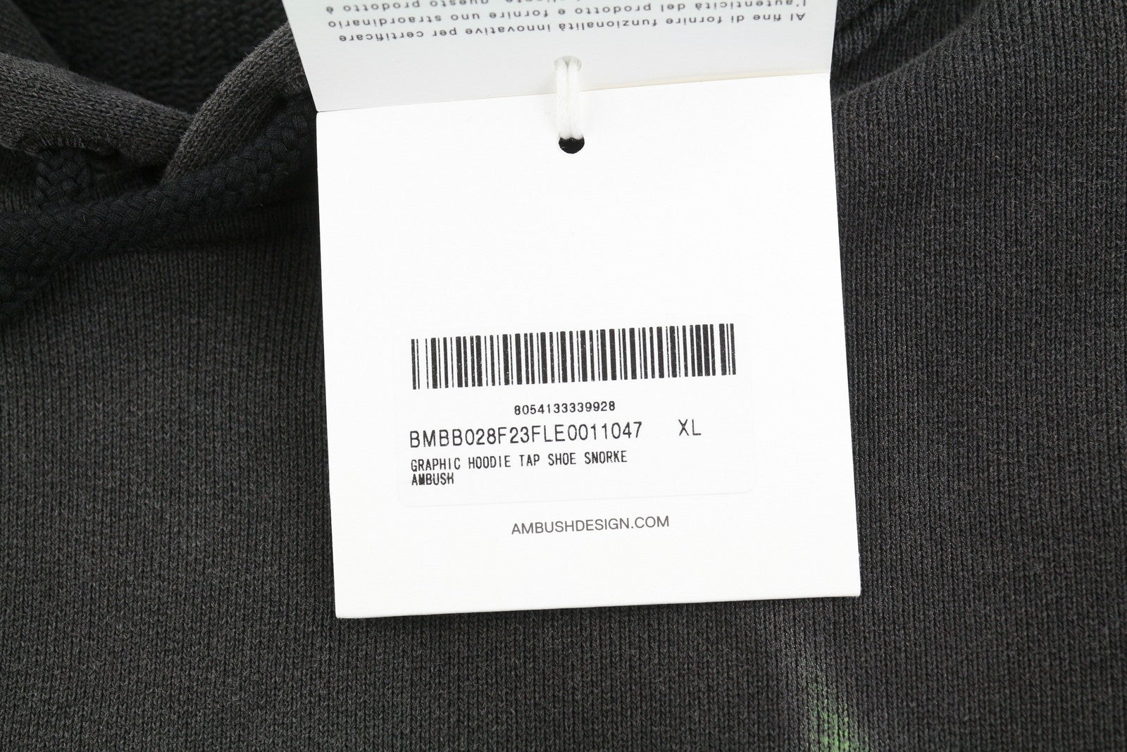 AMBUSH Graphic Tap Shoe Snorke Men Hoodie XL Grey Patterned Unisex RRP565