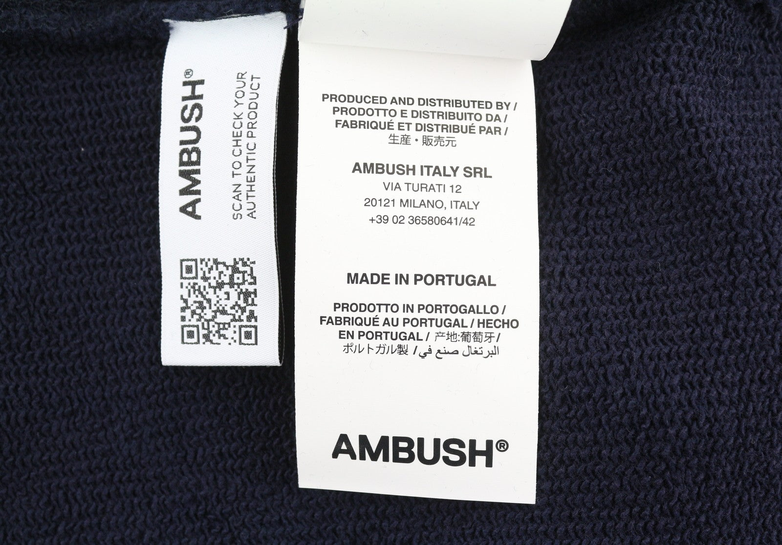 AMBUSH Ballchain Navy Men Hoodie M Faded Kangaroo Pocket Embroidered RRP1235