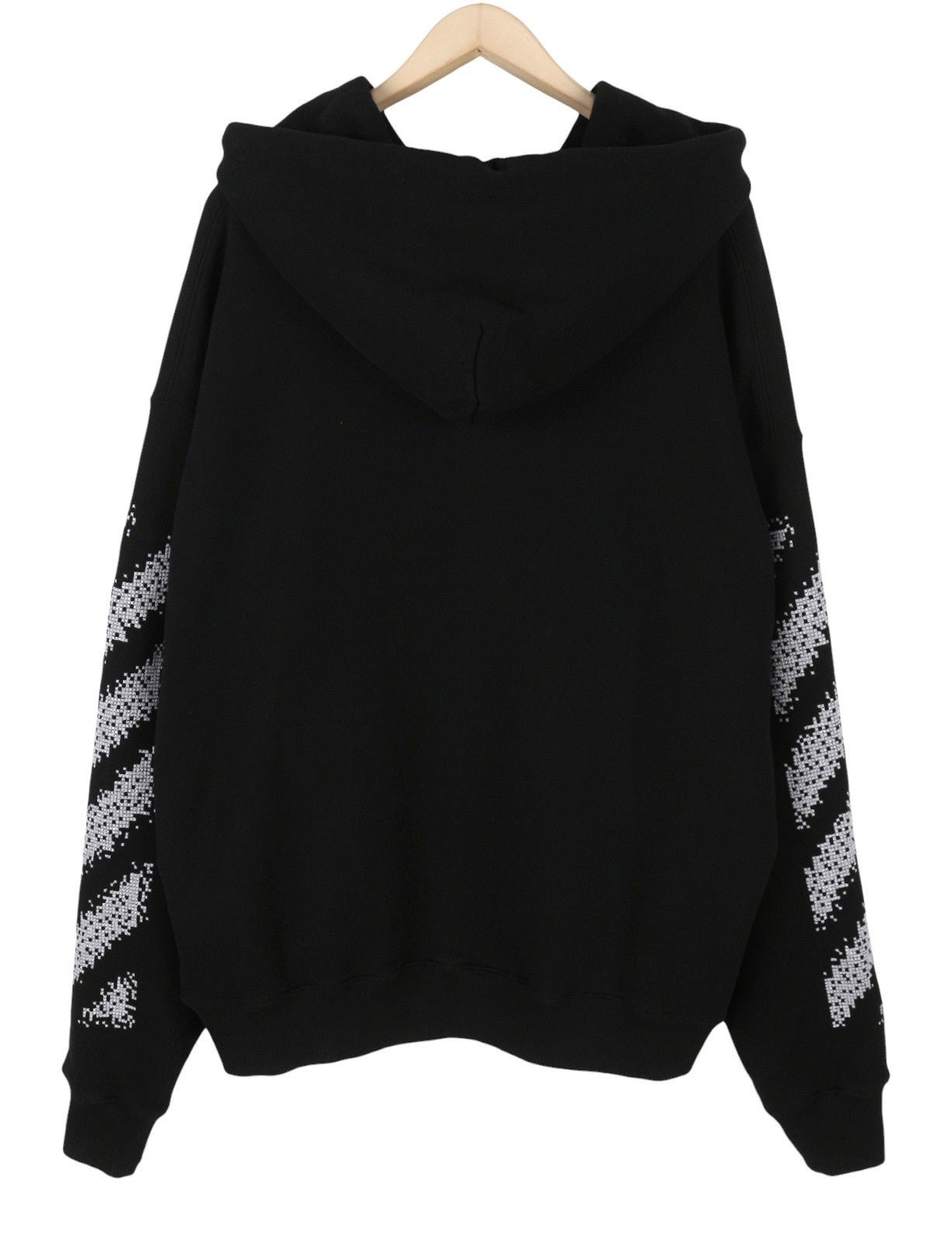 OFF-WHITE Scribble Men Hoodie XL Black Kangaroo Pocket Oversized Logo RRP539