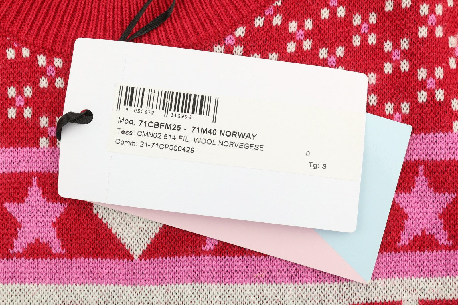 CHIARA FERRAGNI Norway Women Jumper S Red Wool Blend Tight-Knit Christmas Print